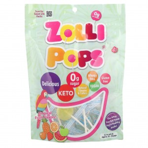 Леденцы Zolli Pops со вкусом тропических фруктов без сахара