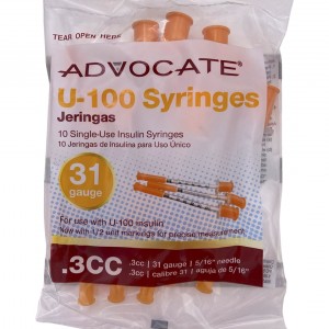 Инсулиновые шприцы Advocate шаг 0.5, 10 шт